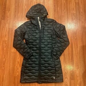 Mountain Hardware 800 Fill Nitrous Hooded Goose Down Parka Sz Small Blue Long